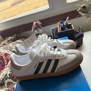 Adidas Samba White with Green Accents